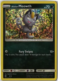 Alolan Meowth #008/012 Holo Promo McDonald's Promos 2017 DMG Pokemon TCG - Image 1