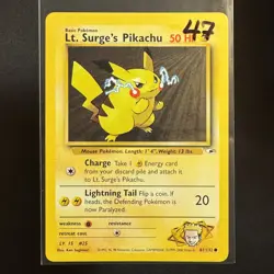 Lt. Surge's Pikachu - 81/132 - Gym Heroes - Pokemon - Common - Played - Image 3