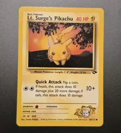 Pokemon Lt. Surge's Pikachu 84/132 Gym Challenge Unlimited - Pokemon TCG LP - Image 1