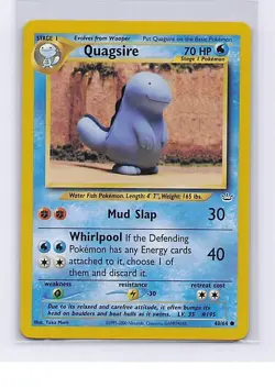 Quagsire 48/64 Common Neo Revelation Pokemon Lightly Played - Image 1