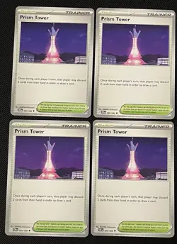 x4 Prism Tower 080/086 ME:04 Chaos Rising Uncommon Pokemon Playset 4x NM - Image 1