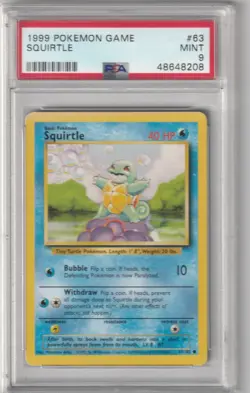 1999 Base Set (Unlimited) POKEMON GAME #63 SQUIRTLE - PSA 9 - Image 1