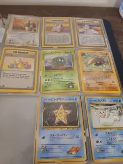 *RARE* Vintage WOTC Pokemon TCG 3 Ring Card Binder - Snorlax, Meowth with cards - Image 2