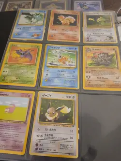 *RARE* Vintage WOTC Pokemon TCG 3 Ring Card Binder - Snorlax, Meowth with cards - Image 3