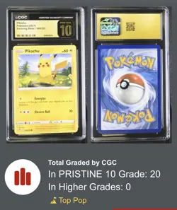 2021 Pokemon Evolving Skies #049/203 Pikachu CGC PRISTINE 10 - Image 1