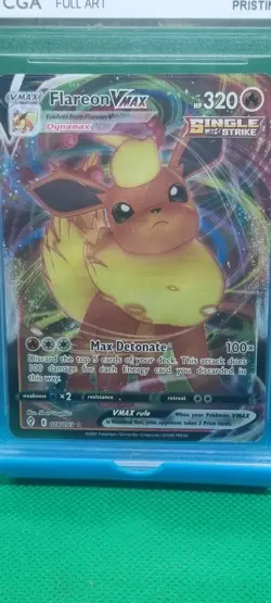 CGA PRISTINE 10 2021 Pokemon Swsh Evolving Skies Full Art / Flareon Vmax 018/203 - Image 2
