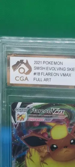 CGA PRISTINE 10 2021 Pokemon Swsh Evolving Skies Full Art / Flareon Vmax 018/203 - Image 3