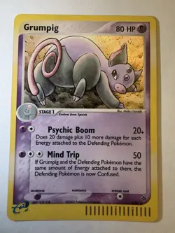 Pokemon TCG Grumpig EX Dragon Holo Rare 6/97 2003 80 HP Midori Harada - Image 1