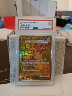 Pokemon 2025 Pikachu ex 179 Tera Hyper Rare Prismatic Evolutions GEM MINT PSA 9 - Image 1