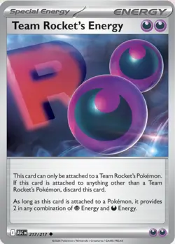 Team Rocket's Energy 217/217 Pokemon ME: ASC Uncommon Reverse Holo 2026 NM - Image 1