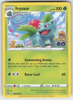 Pokemon Ivysaur 002/078 Pokemon GO Uncommon NM - Image 1
