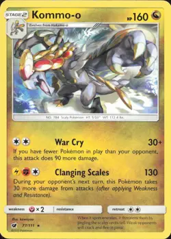 Kommo-o 77/111 Rare Crimson Invasion Pokemon Lightly Played - Image 1
