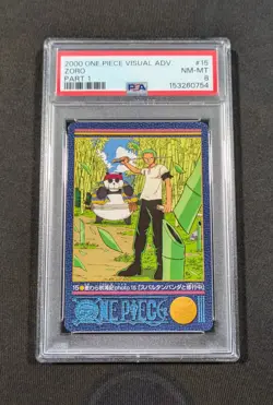 2000 Japanese One Piece Visual Adventure Zoro 15 PSA 8 NM-MT Part 1 - Image 1