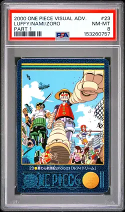 2000 Japanese One Piece Visual Adventure Luffy Nami Zoro 23 PSA 8 NM-MT Part 1 - Image 3