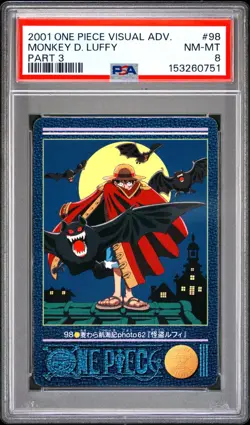 2001 Japanese One Piece Visual Adventure Monkey D. Luffy 98 PSA 8 NM-MT Part 3 - Image 3