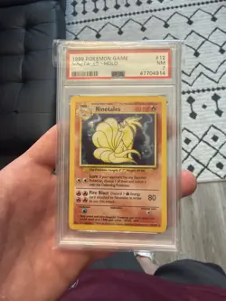 1999 POKEMON BASE SET UNLIMITED #12 NINETALES-HOLO PSA 7 - Image 1