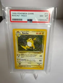 1999 Pokemon Base Set Raichu Holo 14/102 Unlimited PSA 8 NM-MT Vintage WOTC - Image 1