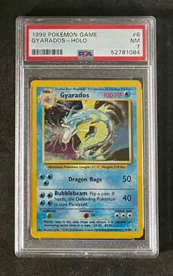 1999 Pokemon Game Gyarados Holo PSA 7 - Image 1