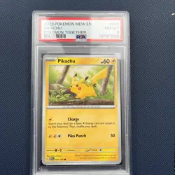 2023 POKEMON MEW EN-151 POKEMON TOGETHER #025 PIKACHU PSA 8 - Image 1
