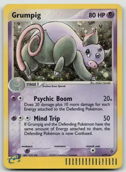 Pokemon Grumpig 6/97 Dragon Rare Holo NM - Image 1