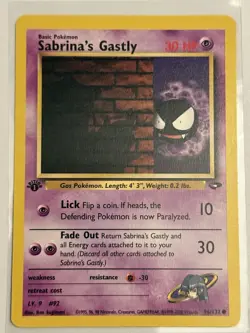 Pokemon 1st Edition Gym Challenge - Sabrina's Gastly 96/132 - Common - LP - Image 1