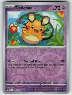 DEDENNE 095/198 COMMON SCARLET & VIOLET POKEMON REVERSE HOLO NEAR MINT - Image 1
