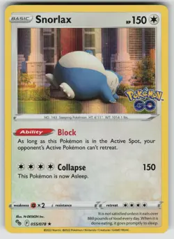 SNORLAX 055/078 HOLO RARE POKEMON GO POKEMON HOLO NEAR MINT - Image 1