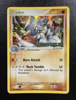 Pokemon TCG Rhydon 19/106 Ex Emerald Reverse Holo Stamped LP - Image 1