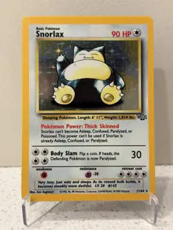 Pokemon TCG Snorlax Holo Rare Card 11/64 Jungle LP - Image 1