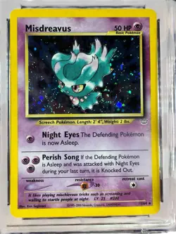 CGC 8.5 Misdreavus Holo 11/64 Neo Revelation Great Looking Card - Image 3