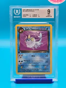 BGS 9 - 2000 Pokemon Team Rocket 1st Edition #45 Dark Vaporeon U - Image 1