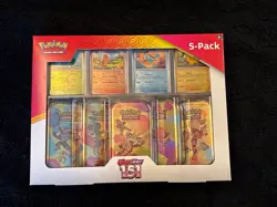Pokemon TCG Scarlet and Violet 151 Mini Tins Costco Bundle 5 Pack NEW SEALED - Image 1