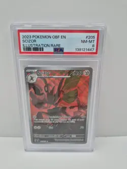 Scizor - Illustration Rare SV03: Obsidian Flames 205/197 PSA 8 Pokemon - Image 1