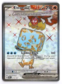 Eiscue ex 210 Obsidian Flames Ultra Rare 197 Pokemon - Image 1