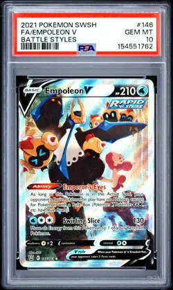 2021 POKEMON SWORD & SHIELD BATTLE STYLES #146 FULL ART/EMPOLEON V PSA 10 - Image 1