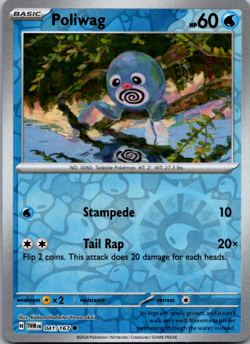 2024 Pokemon Twilight Masquerade Poliwag 041/167 Reverse Holo TCG - Image 1