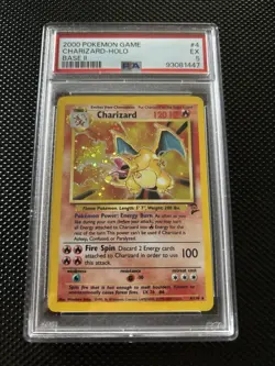 The Pokemon Company 2000 Base Set 2 Charizard 004/130 Holo Rare PSA 5 - Image 1