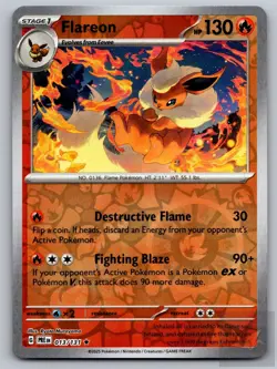 Flareon 013/131 Holo Rare Prismatic Evolutions Pokemon Reverse Holo Near Mint - Image 1