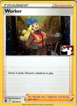 Worker 167/195 Prize Pack Series Cards Holo NM - Image 1