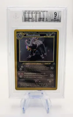 BGS 9 Mint Houndoom 4/75 Holo Unlimited 2001 Pokemon Neo Discovery - Image 1