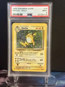 RAICHU-HOLO PSA 9 1999 POKEMON BASE SET #14 - Image 1