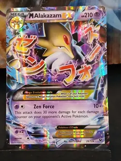 Mega M Alakazam EX Holo Card 26/124 XY 2016 Fates Collide Pokemon Card LP - Image 2