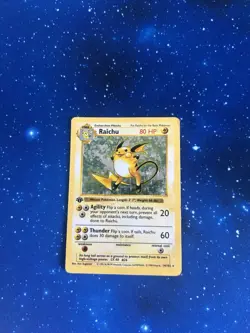 Pokemon Raichu 1st Edition Holo Base Set Shadowless 14/102 HP - Image 2