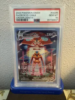 2023 POKEMON SWORD & SHIELD CROWN ZENITH #GG45 FULL ART/DEOXYS VMAX PSA 10 - Image 1