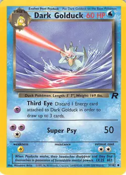 Dark Golduck 37/82 Uncommon Team Rocket Pokemon Unlimited Lightly Played - Image 1