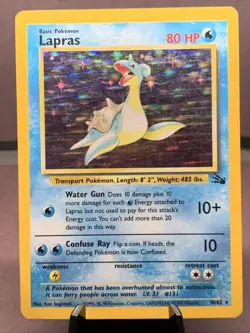 Pokemon TCG Lapras 10/62 Fossil Set Holo Rare WOTC VTG 1999 MP - Image 1