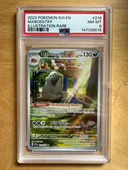 Pokemon TCG Mabosstiff 218/198 Illustration Rare Holo PSA 8 - Image 1