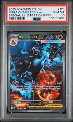 Pokemon Mega Charizard X ex Phantasmal Flames SIR #125 PSA 10 Gem Mint - Image 1