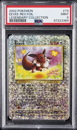 2002 POKEMON LEGENDARY COLLECTION #74 EEVEE-REVERSE FOIL PSA 9 - Image 1