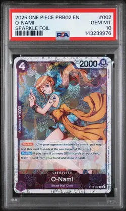 O-Nami #002 2025 One Piece PRB02 Premium Booster Sparkle Pirate Foil • PSA 10 - Image 1